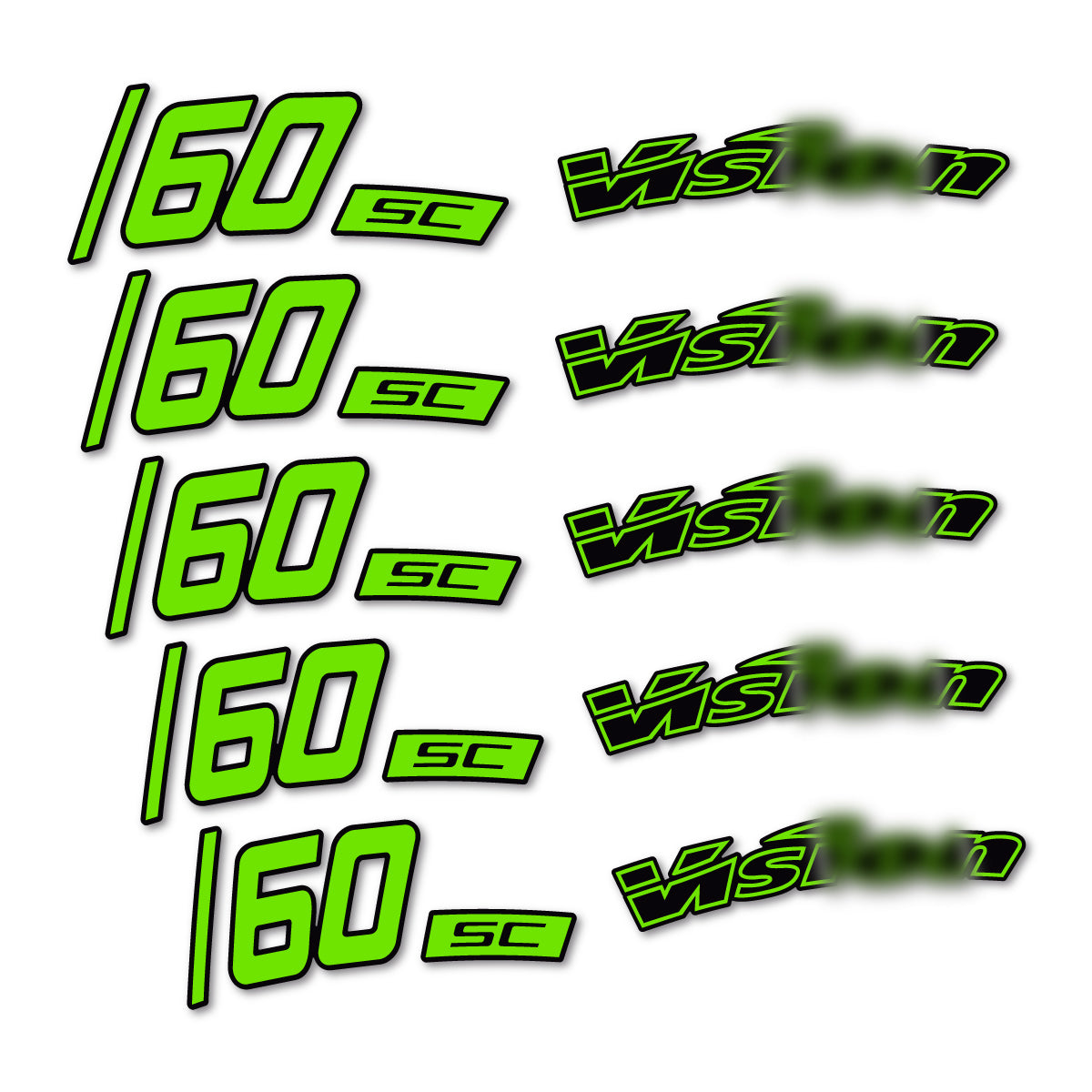 Stickers compatibles Visixn SC 60 i23 Disc pour jantes route 60 mm – autocollants vinyle - Vert Pistache