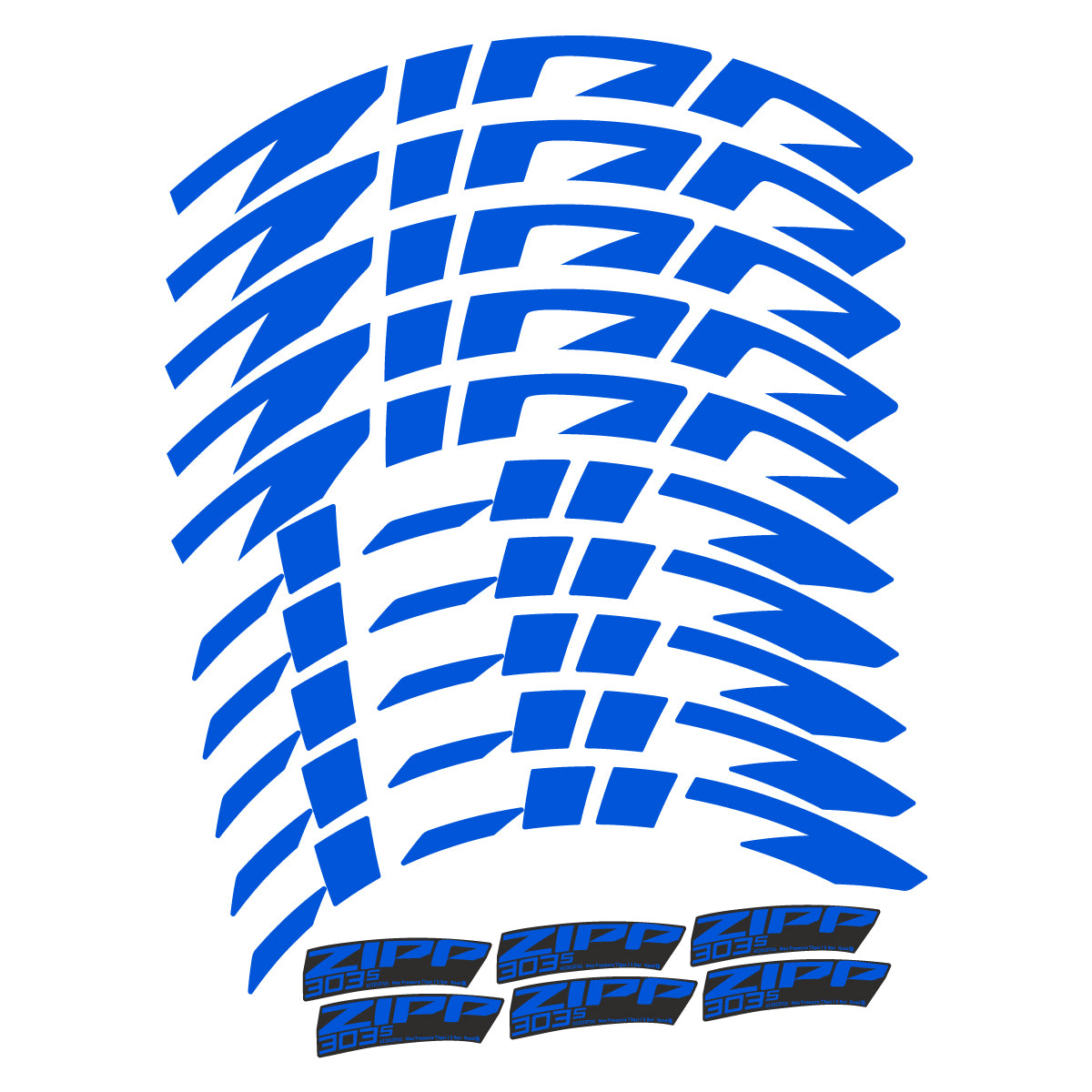 Stickers compatibles Zipp 303 S 2022-2026 pour jantes route 45 mm – autocollants vinyle - Bleu Mer