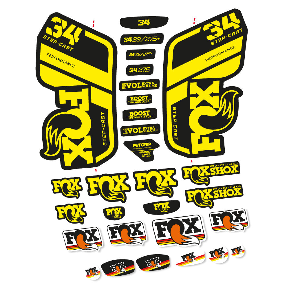 Stickers Fox 34 Performance SC 2021 compatibles - Autocollants fourche VTT