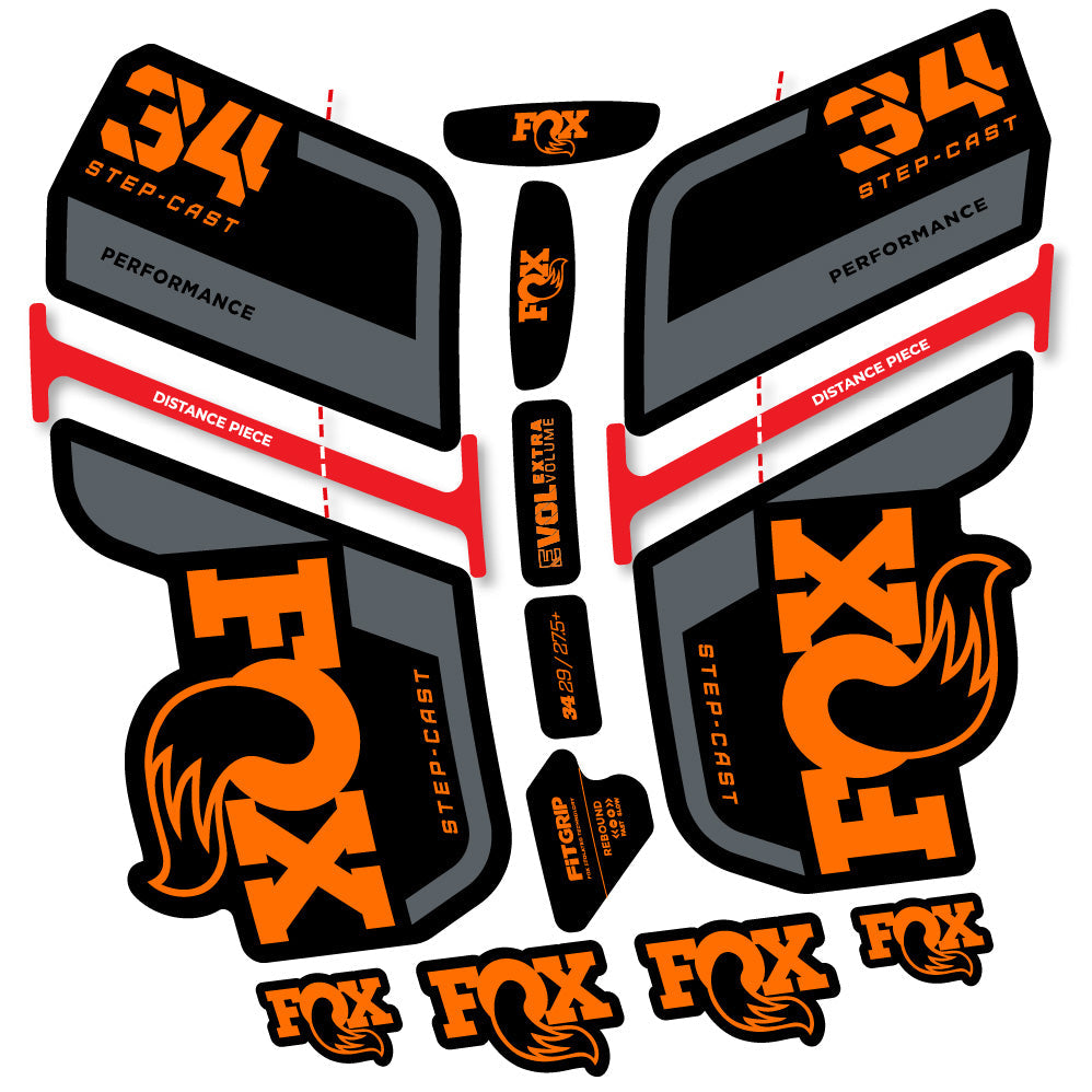 Stickers Fox 34 SC Performance 2022 compatibles Autocollants fourche VTT 29"