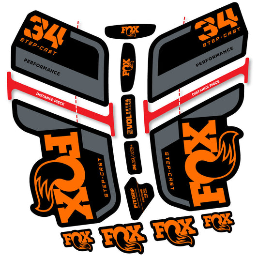 Stickers Fox 34 SC Performance 2022 compatibles Autocollants fourche VTT 29"
