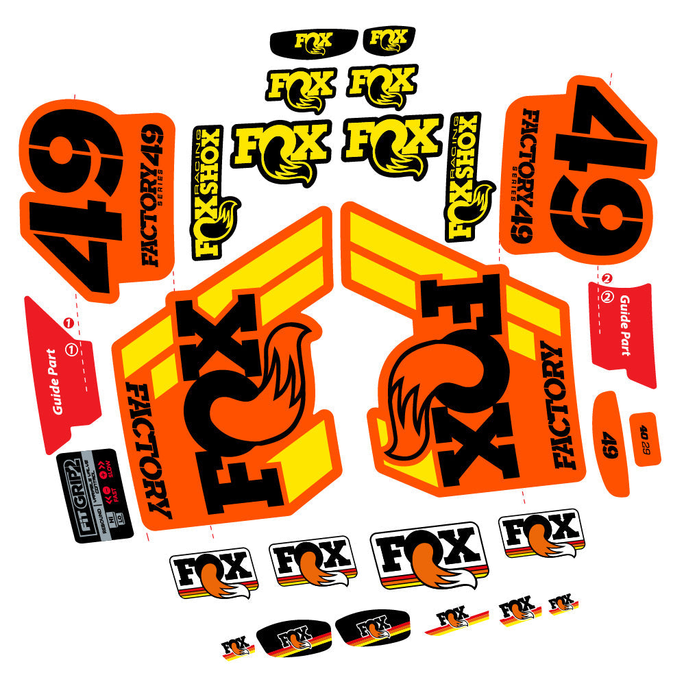 Stickers fox 49 factory 2019 compatibles - Autocollants fourche VTT