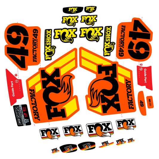 Stickers fox 49 factory 2019 compatibles - Autocollants fourche VTT