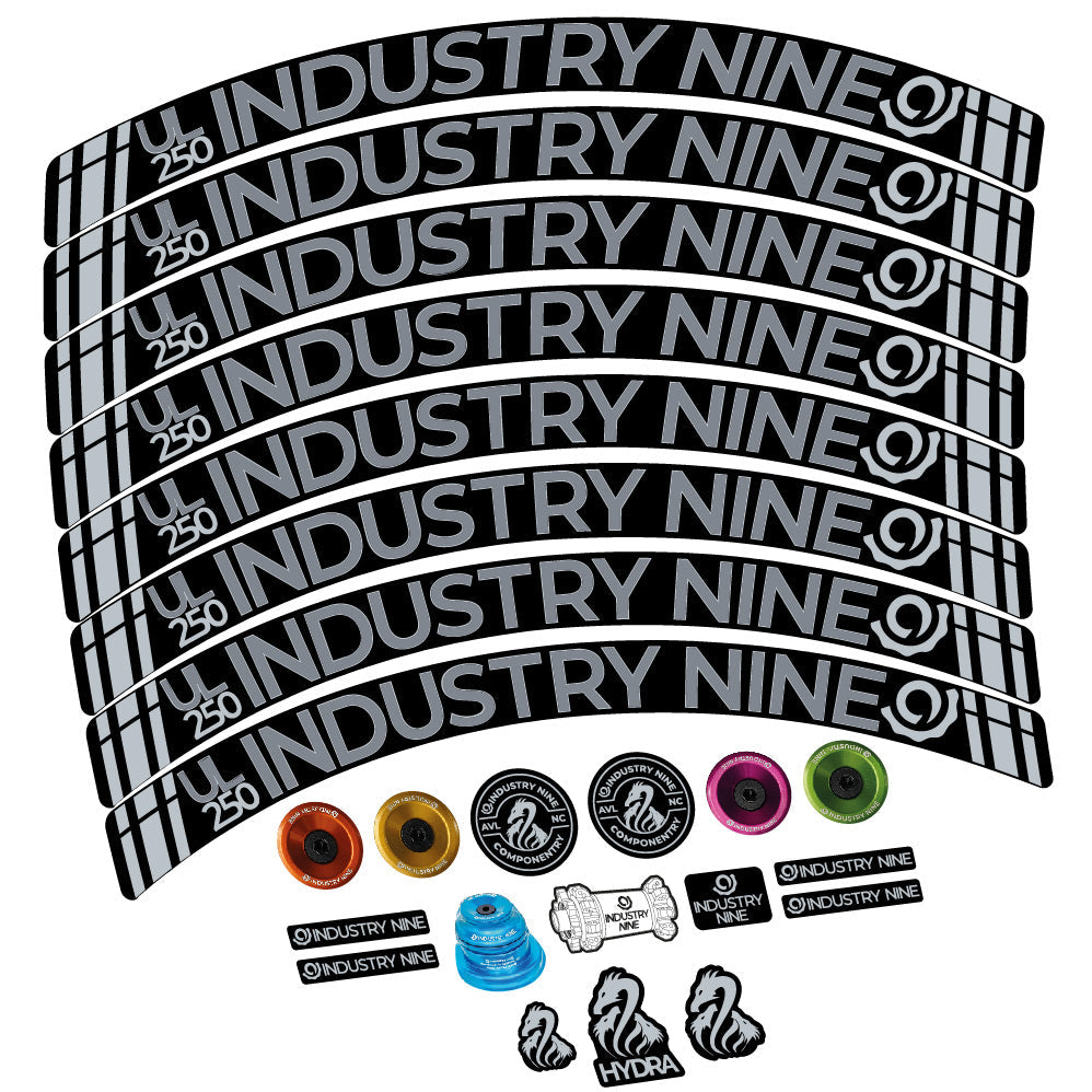 Stickers Industry Nine Ultralite Carbon compatibles - Autocollants roue vélo VTT