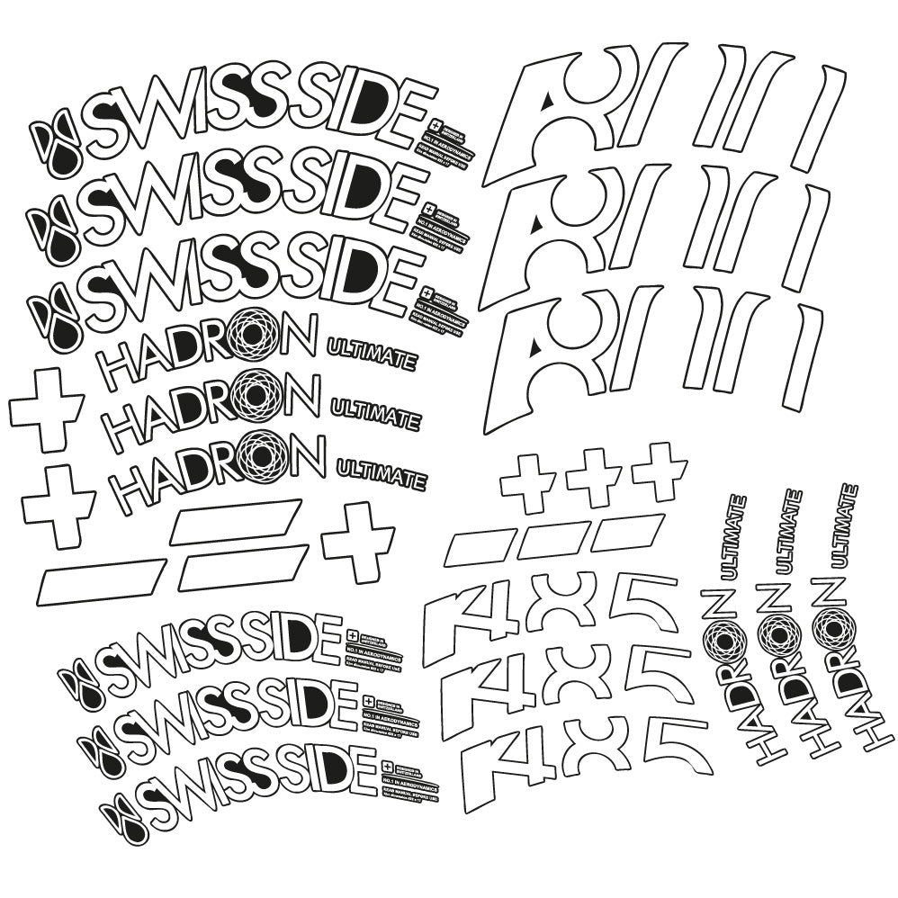 Stickers SwissSide Hadron Ultimate 800/485, Route 80+48.5mm Autocollants roues Route