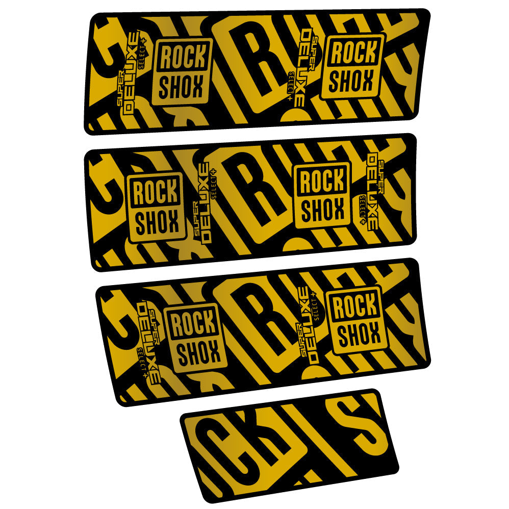Stickers Rock Shox Super Deluxe Select Plus compatibles Autocollants amortisseur VTT
