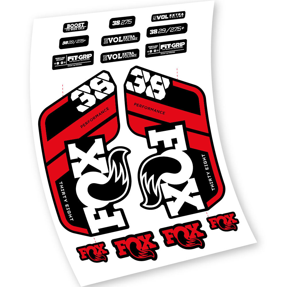 Stickers Fox 38 Float Grip Performance 2021 compatibles Autocollants fourche VTT 29"
