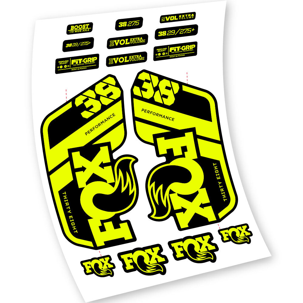 Stickers Fox 38 Float Grip Performance 2021 compatibles Autocollants fourche VTT 29"