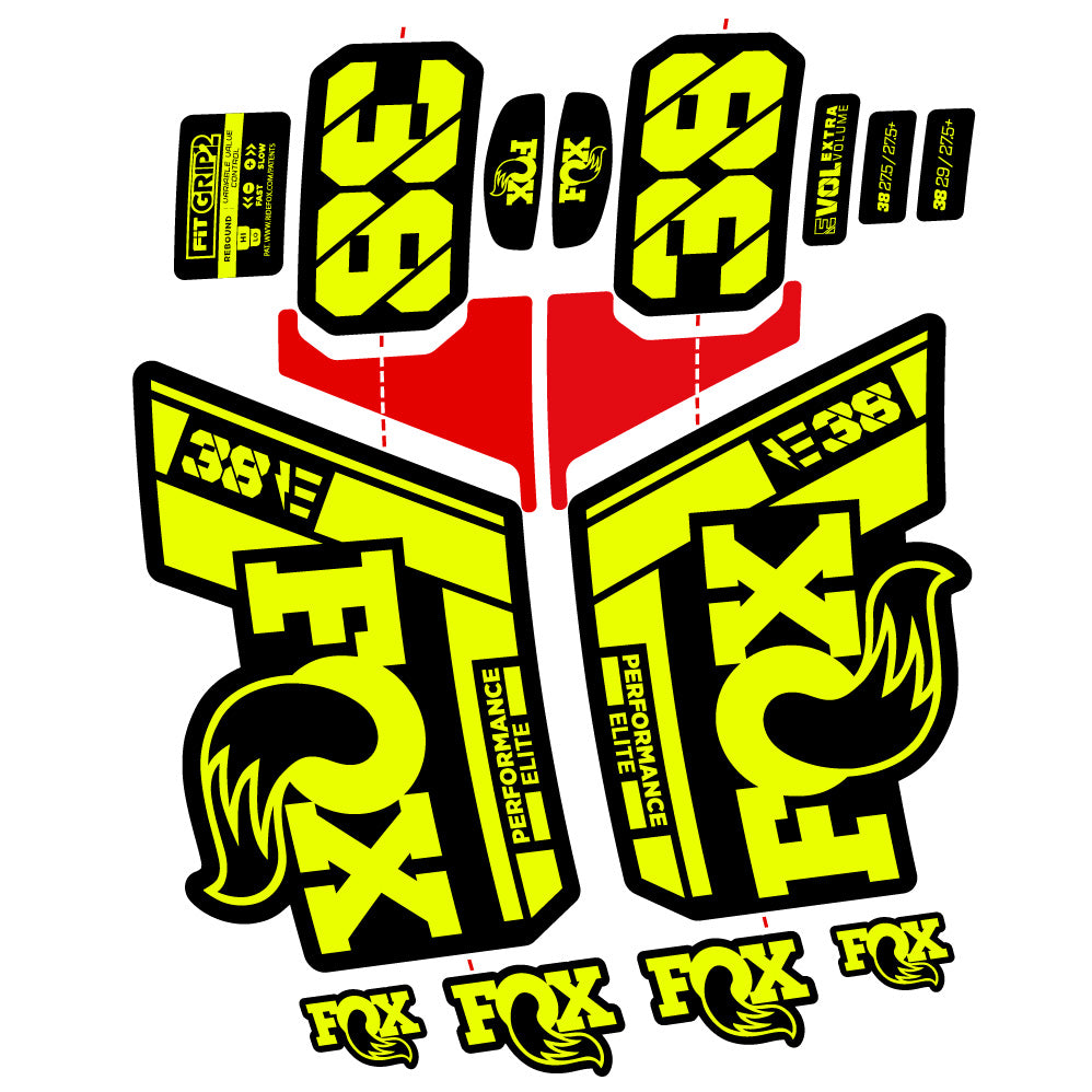Stickers Custom Autocollant for Fox 38 Performance Elite E (2021 2024) 29” Vinyl Sticker Autocollants fourche VTT