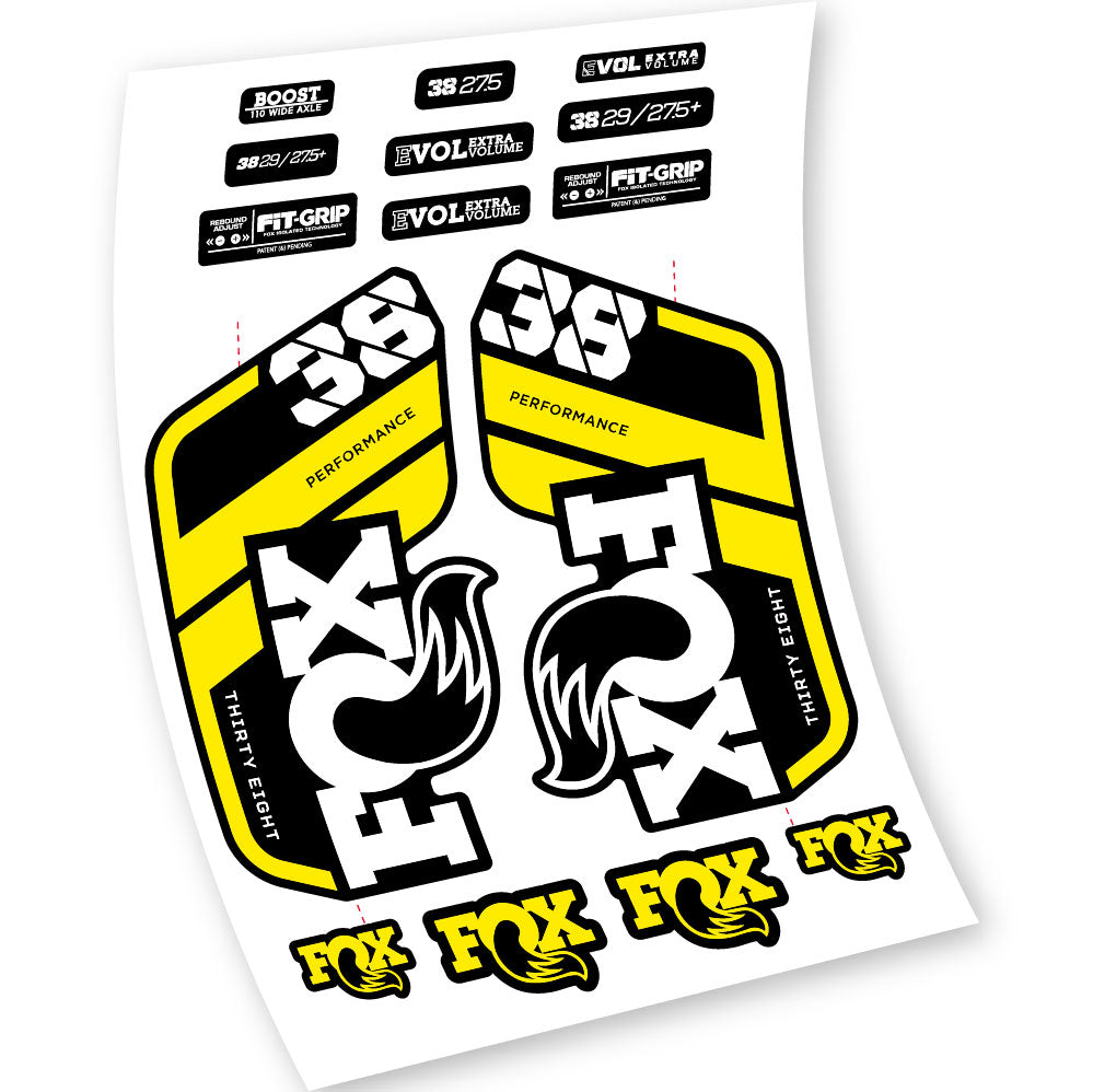 Stickers Fox 38 Float Grip Performance 2021 compatibles Autocollants fourche VTT 29"