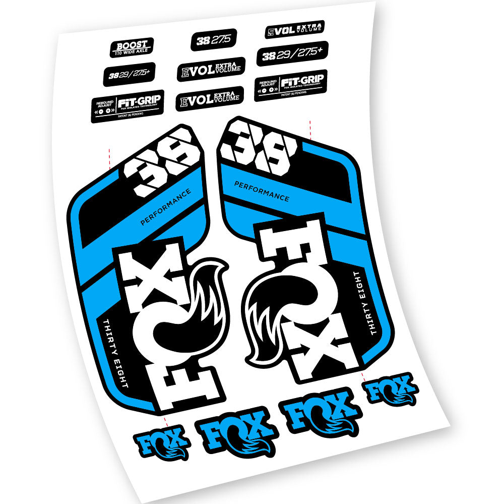 Stickers Fox 38 Float Grip Performance 2021 compatibles Autocollants fourche VTT 29"