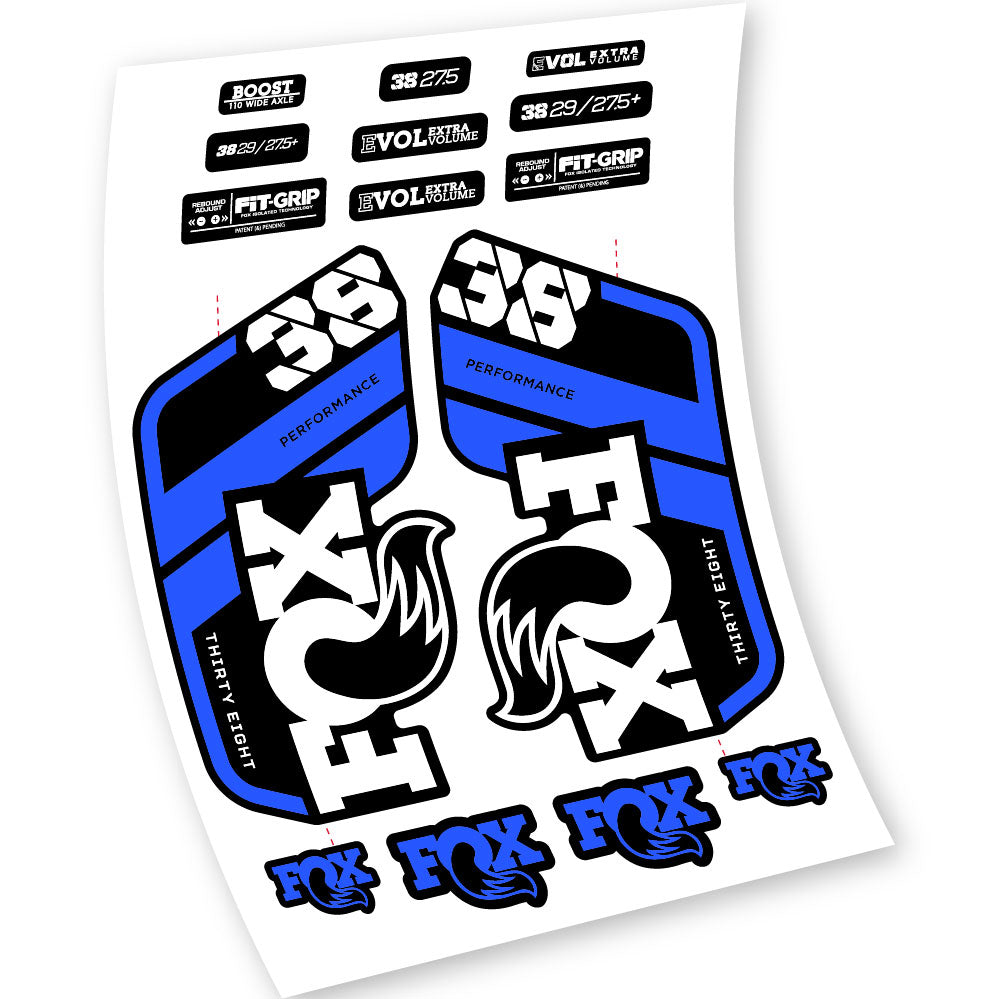 Stickers Fox 38 Float Grip Performance 2021 compatibles Autocollants fourche VTT 29"