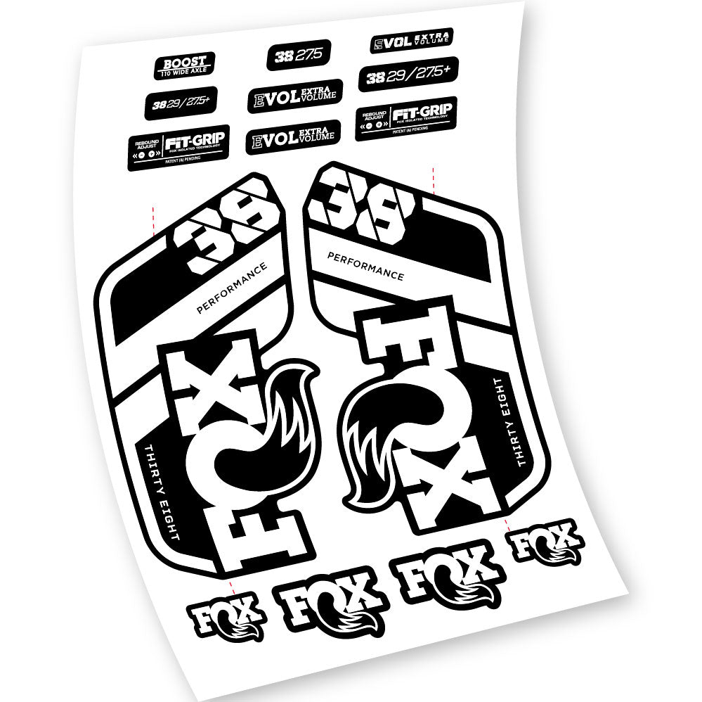 Stickers Fox 38 Float Grip Performance 2021 compatibles Autocollants fourche VTT 29"