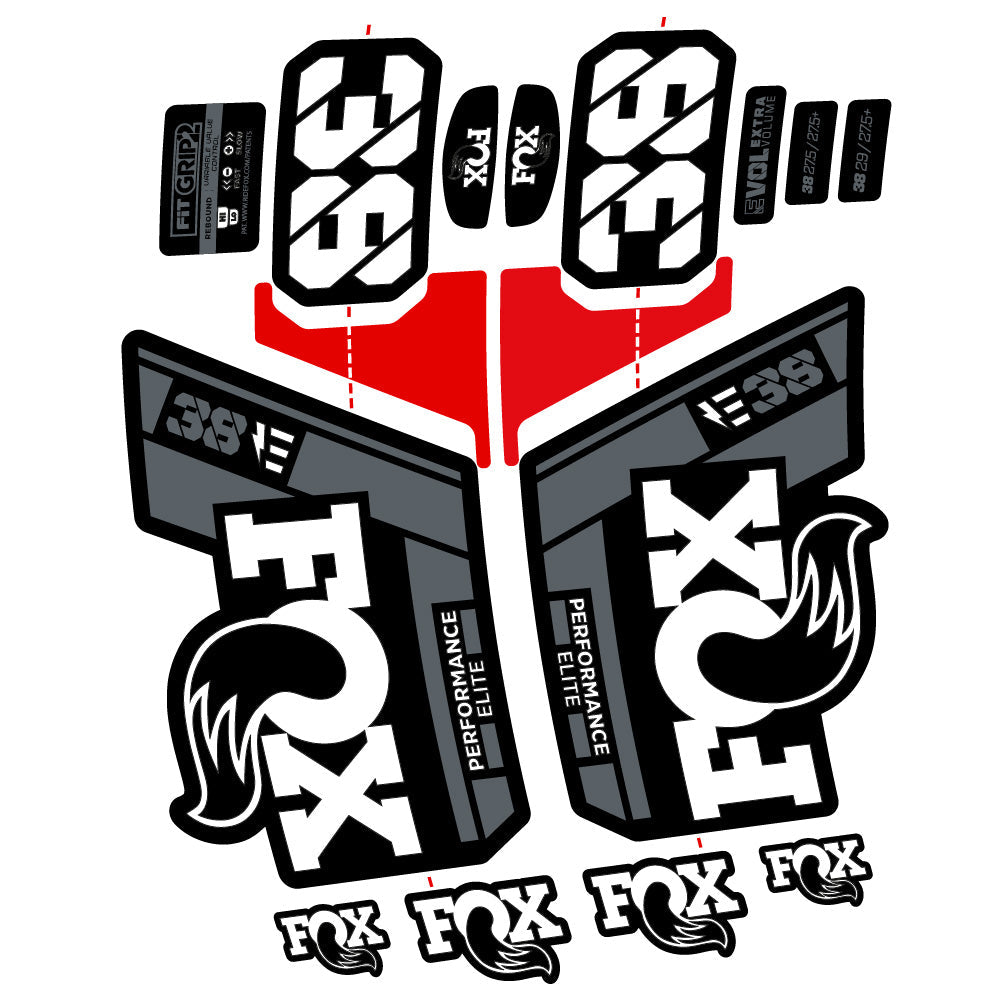 Stickers Custom Autocollant for Fox 38 Performance Elite E (2021 2024) 29” Vinyl Sticker Autocollants fourche VTT