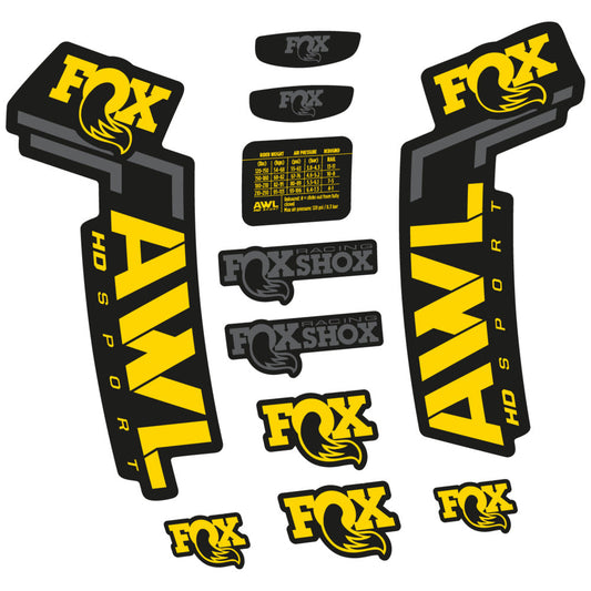Stickers Compatible Decal Fox AWL HD Sport 2025 compatibles - Autocollants fourche VTT
