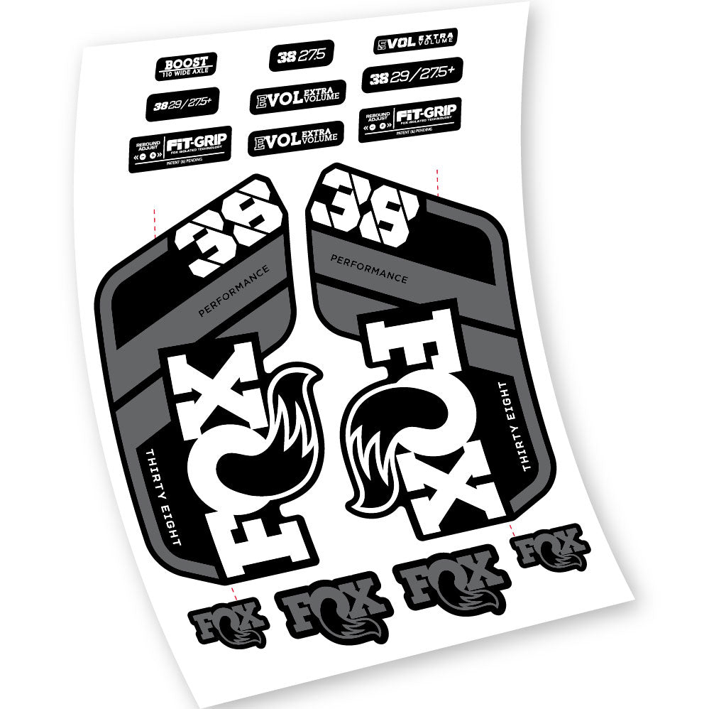 Stickers Fox 38 Float Grip Performance 2021 compatibles Autocollants fourche VTT 29"