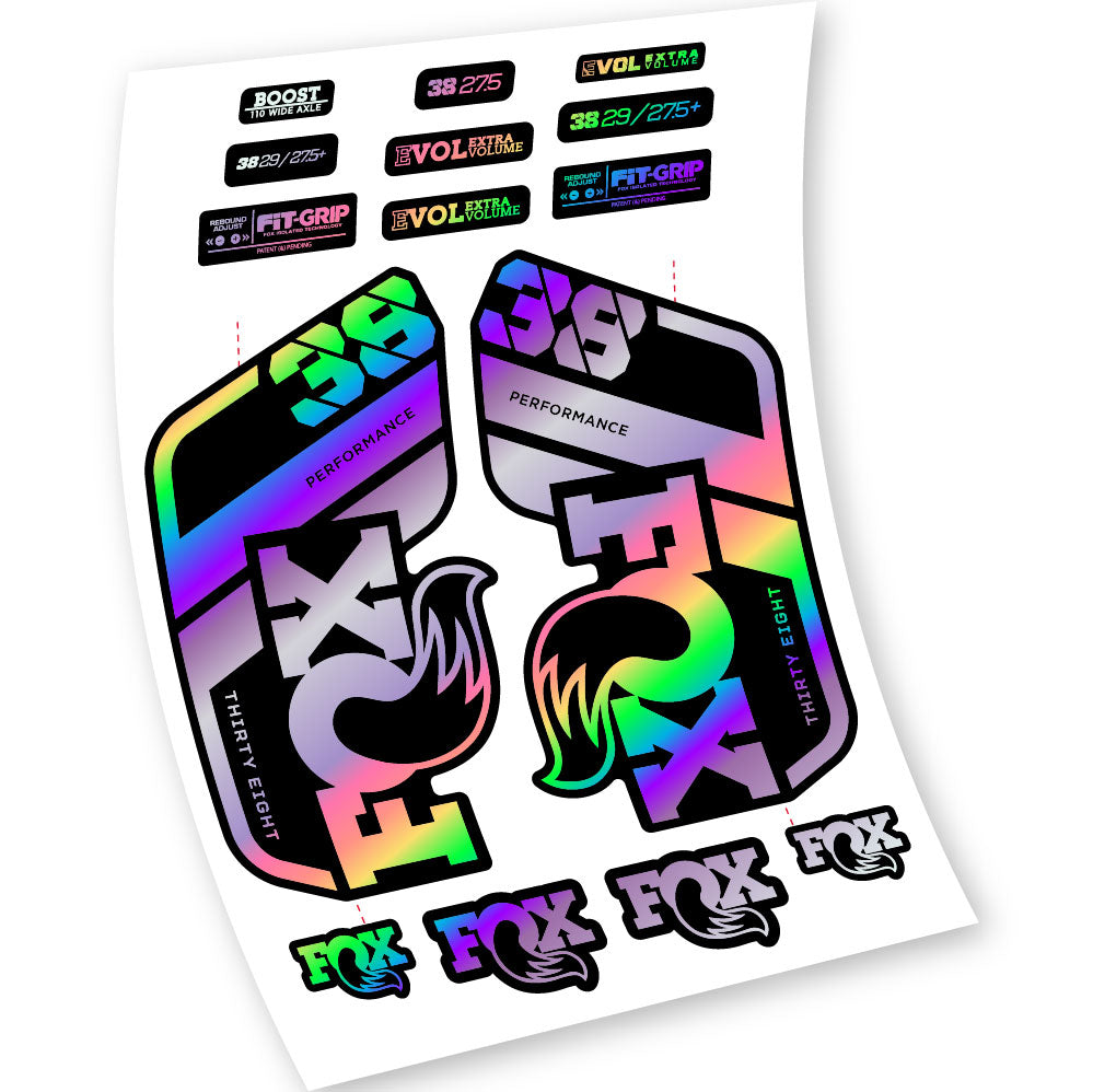 Stickers Fox 38 Float Grip Performance 2021 compatibles Autocollants fourche VTT 29"
