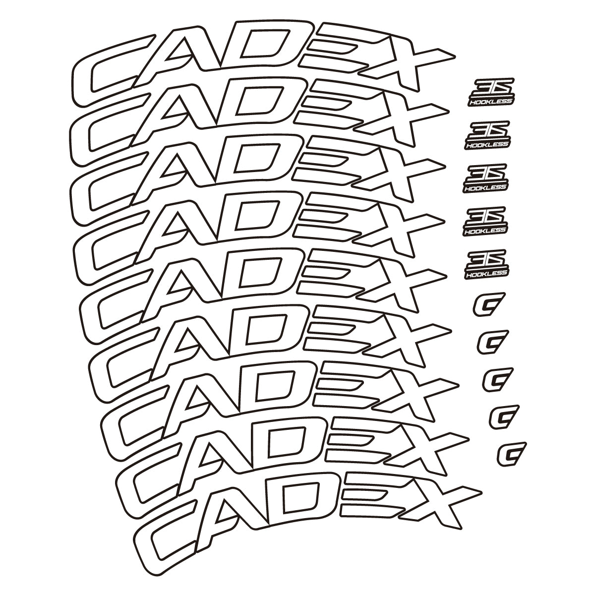 Stickers CADEX 36 Disc 2021-2026 pour jantes route 36 mm – autocollants vinyle - Blanc