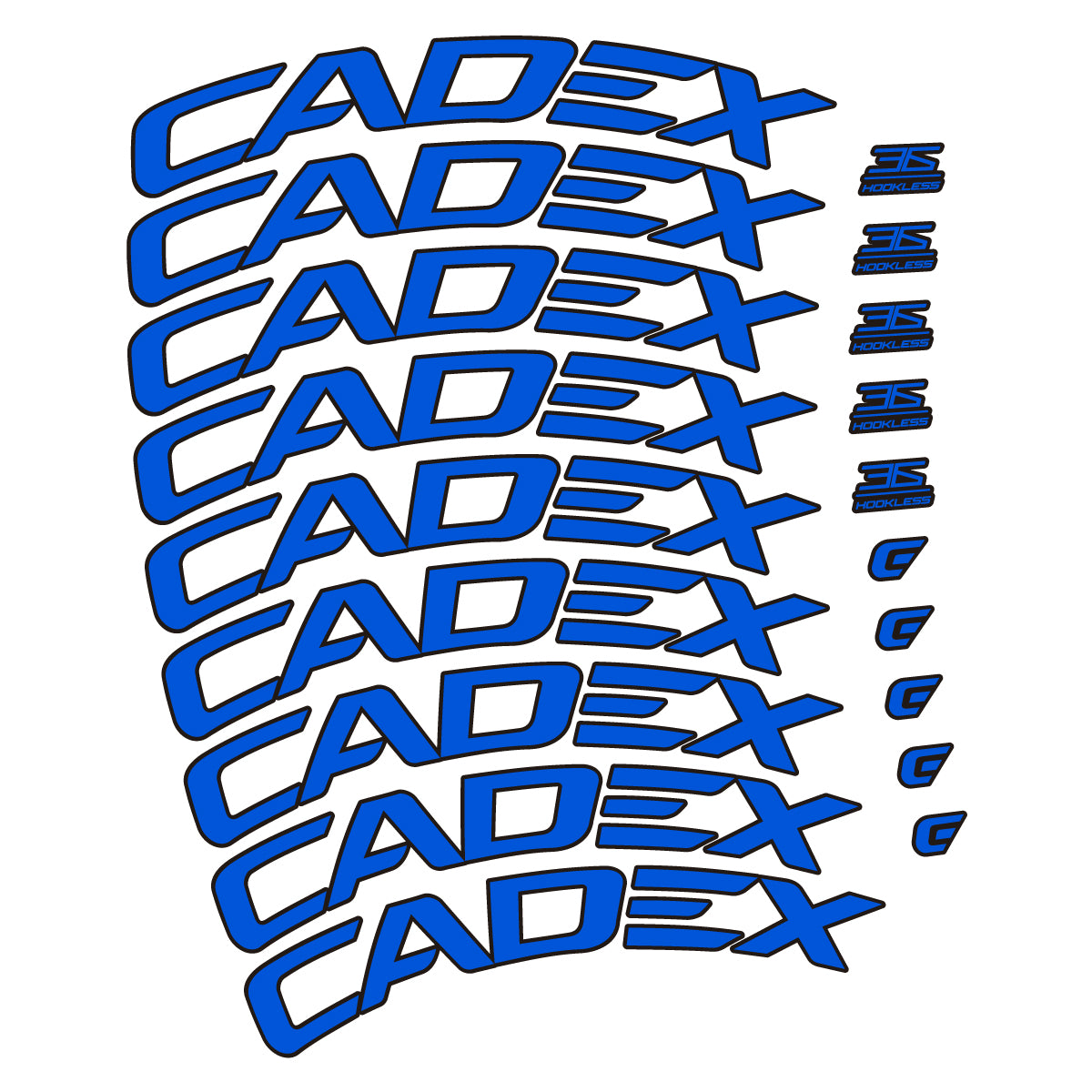 Stickers CADEX 36 Disc 2021-2026 pour jantes route 36 mm – autocollants vinyle - Bleu Mer