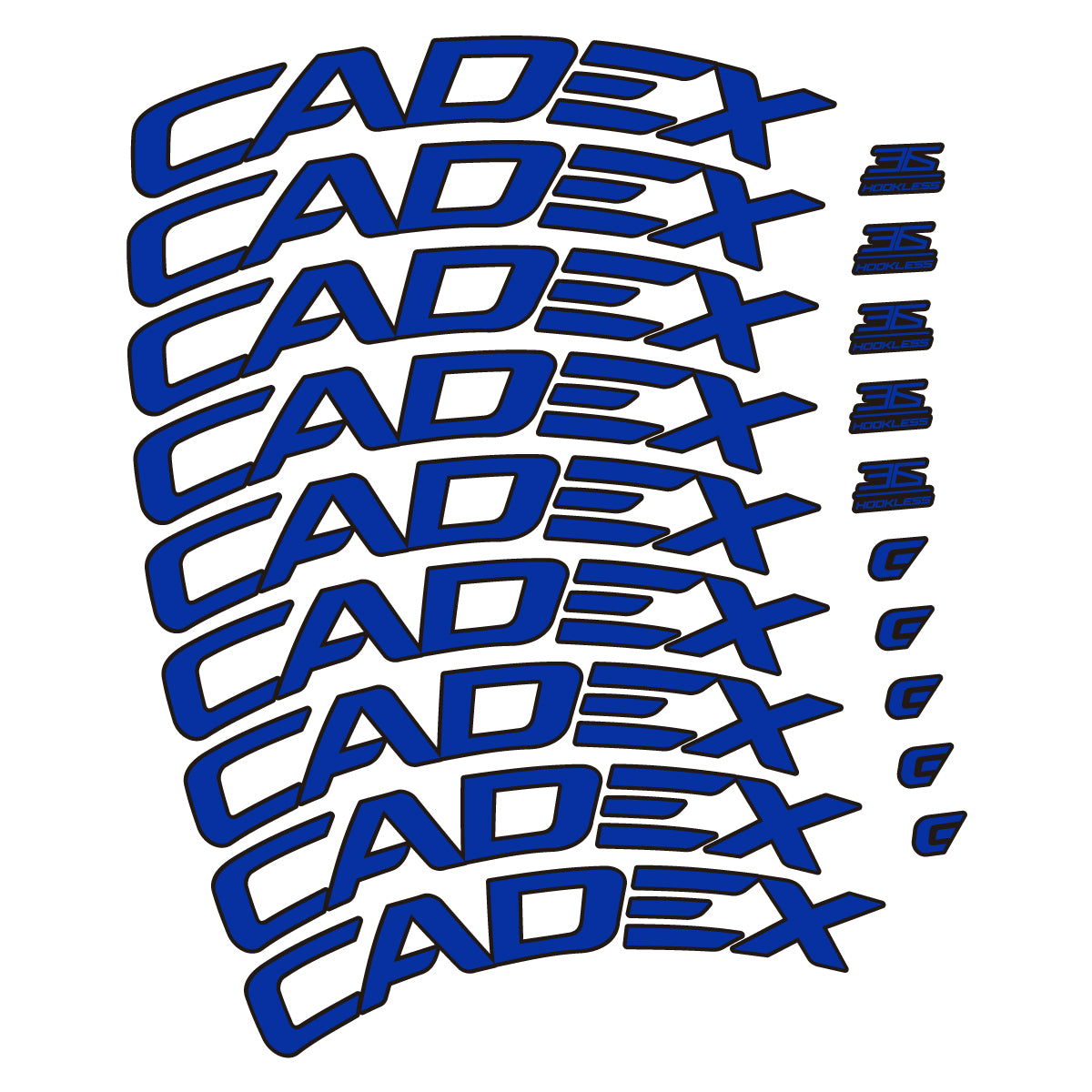 Stickers CADEX 36 Disc 2021-2026 pour jantes route 36 mm – autocollants vinyle - Bleu Outremer