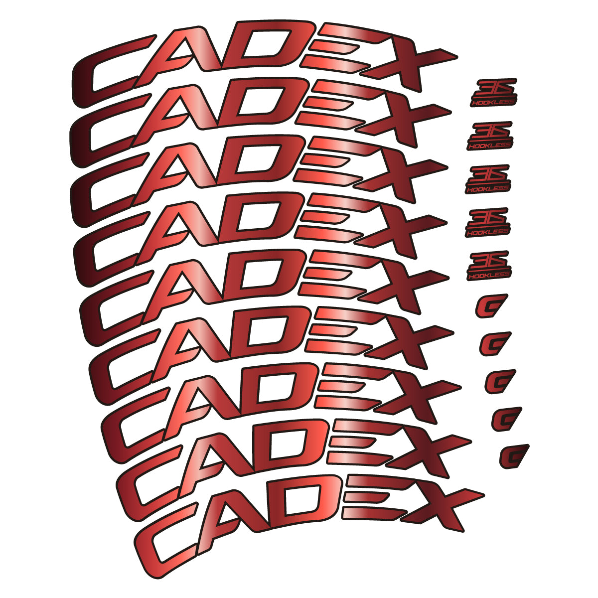 Stickers CADEX 36 Disc 2021-2026 pour jantes route 36 mm – autocollants vinyle - Cuivre