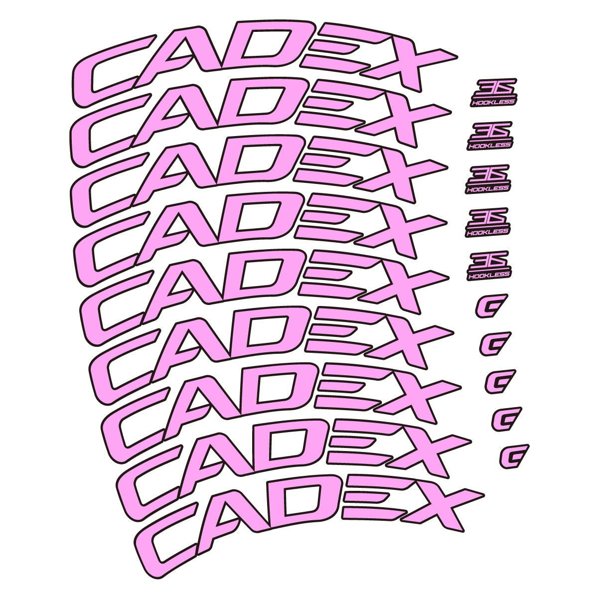 Stickers CADEX 36 Disc 2021-2026 pour jantes route 36 mm – autocollants vinyle - Lilas Clair