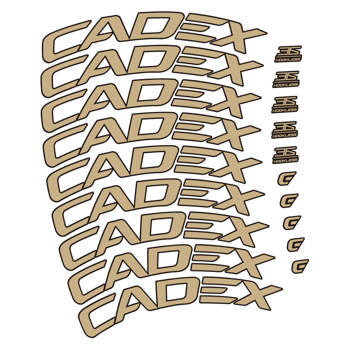 Stickers CADEX 36 Disc 2021-2026 pour jantes route 36 mm – autocollants vinyle - Sable
