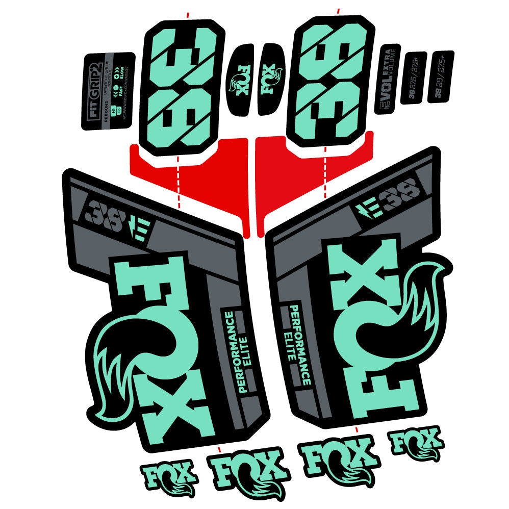 Stickers Custom Autocollant for Fox 38 Performance Elite E (2021 2024) 29” Vinyl Sticker Autocollants fourche VTT