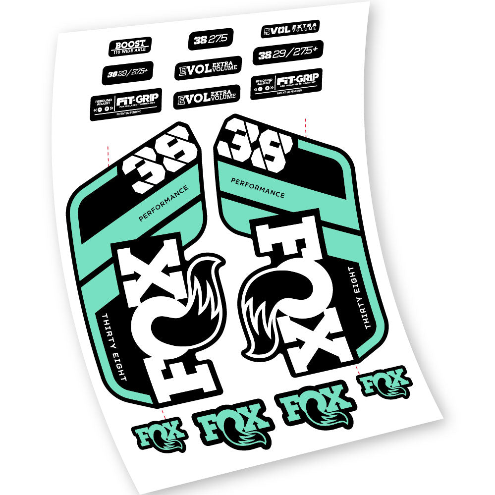 Stickers Fox 38 Float Grip Performance 2021 compatibles Autocollants fourche VTT 29"