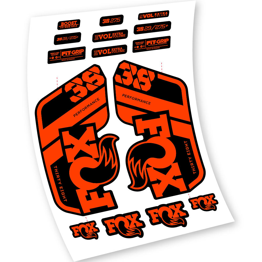 Stickers Fox 38 Float Grip Performance 2021 compatibles Autocollants fourche VTT 29"