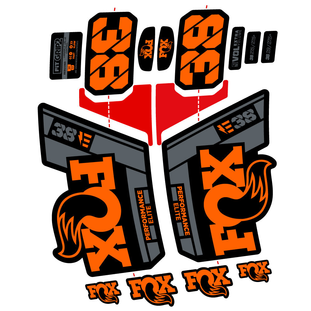 Stickers Custom Autocollant for Fox 38 Performance Elite E (2021 2024) 29” Vinyl Sticker Autocollants fourche VTT