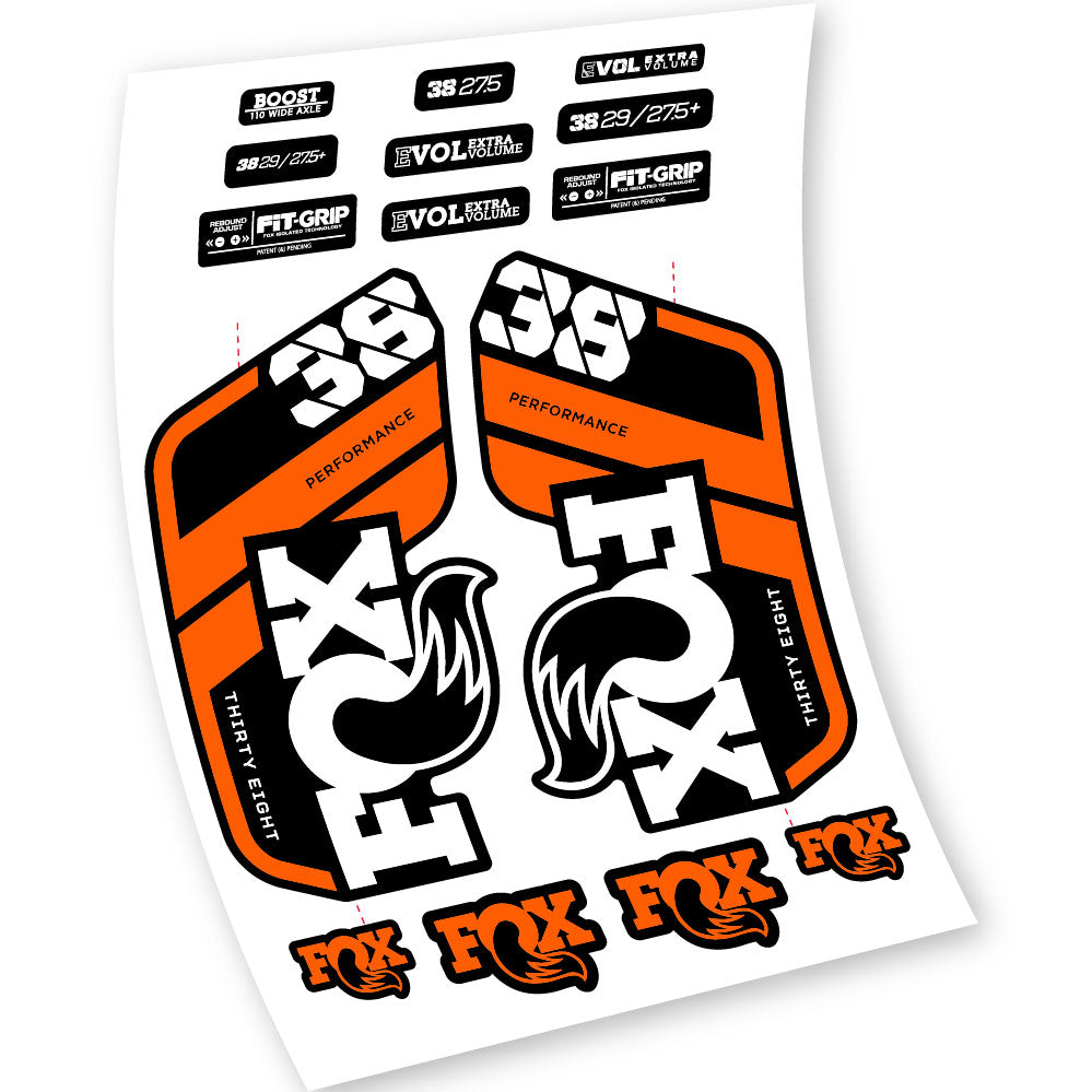 Stickers Fox 38 Float Grip Performance 2021 compatibles Autocollants fourche VTT 29"