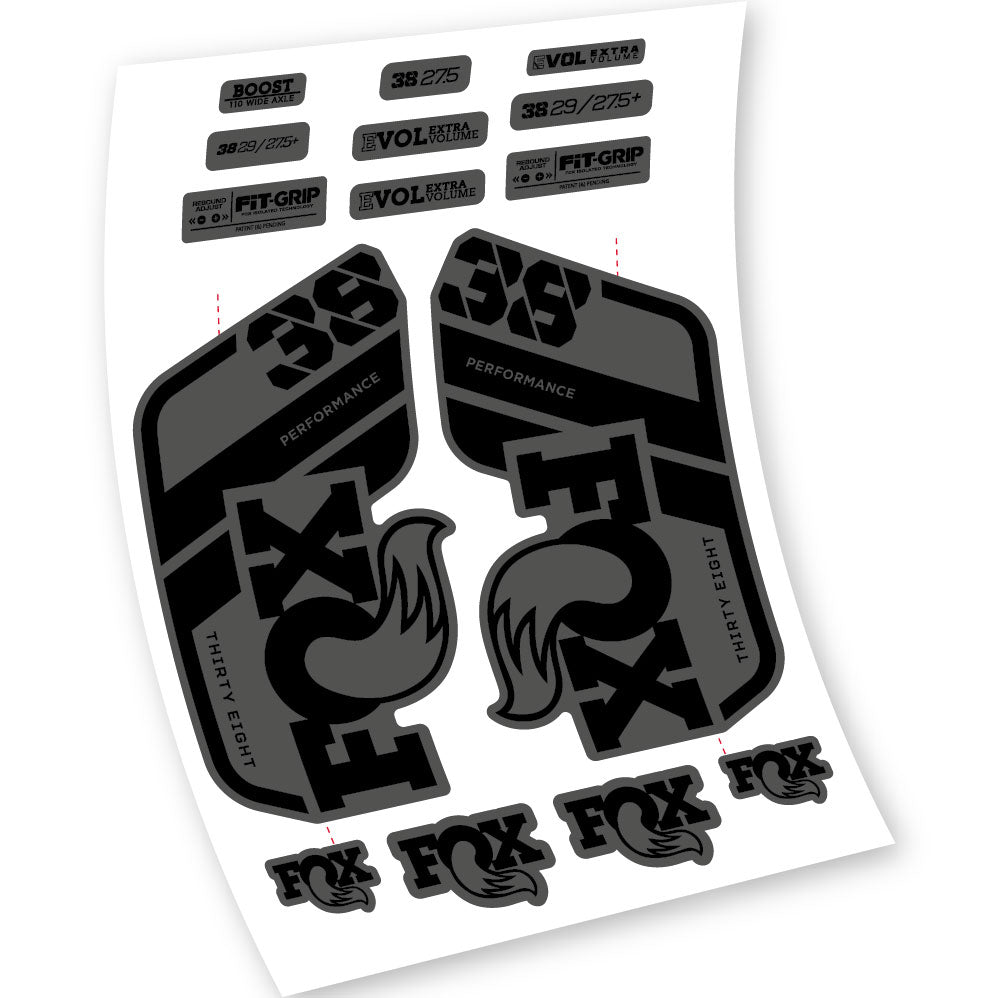 Stickers Fox 38 Float Grip Performance 2021 compatibles Autocollants fourche VTT 29"