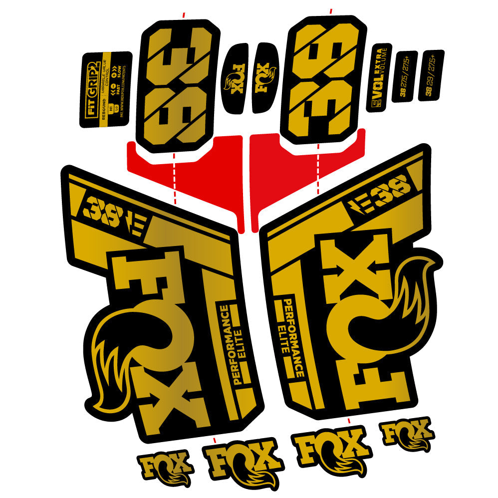 Stickers Custom Autocollant for Fox 38 Performance Elite E (2021 2024) 29” Vinyl Sticker Autocollants fourche VTT