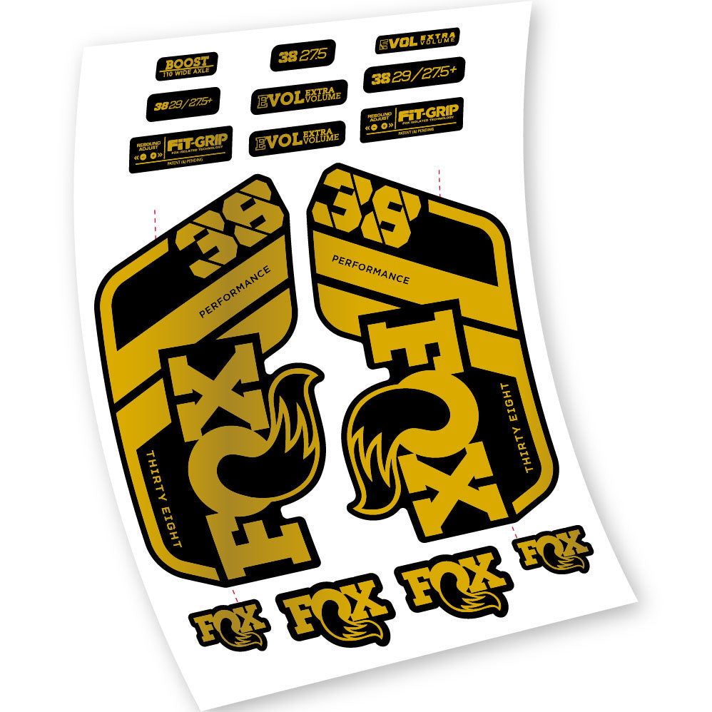 Stickers Fox 38 Float Grip Performance 2021 compatibles Autocollants fourche VTT 29"
