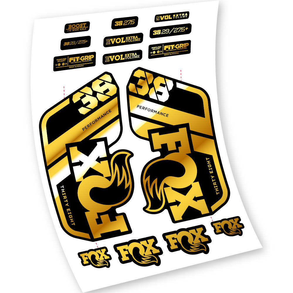 Stickers Fox 38 Float Grip Performance 2021 compatibles Autocollants fourche VTT 29"