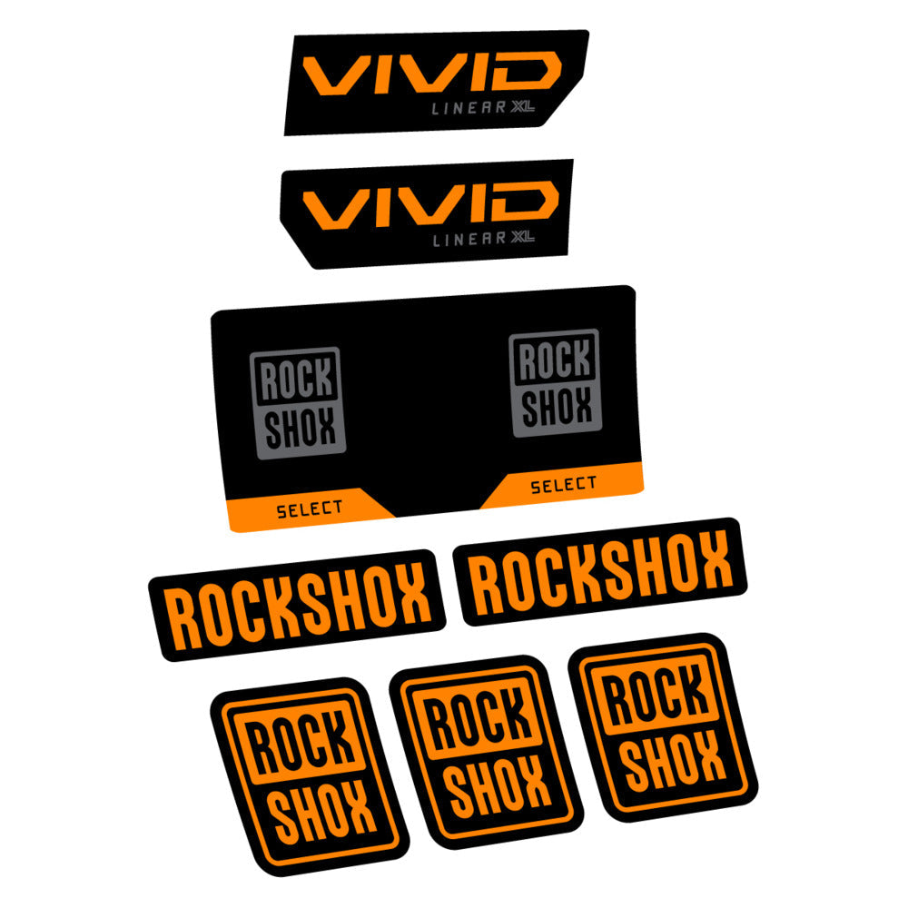 Stickers RockShox Vivid Select 2027 v2 compatibles - Autocollants amortisseur VTT
