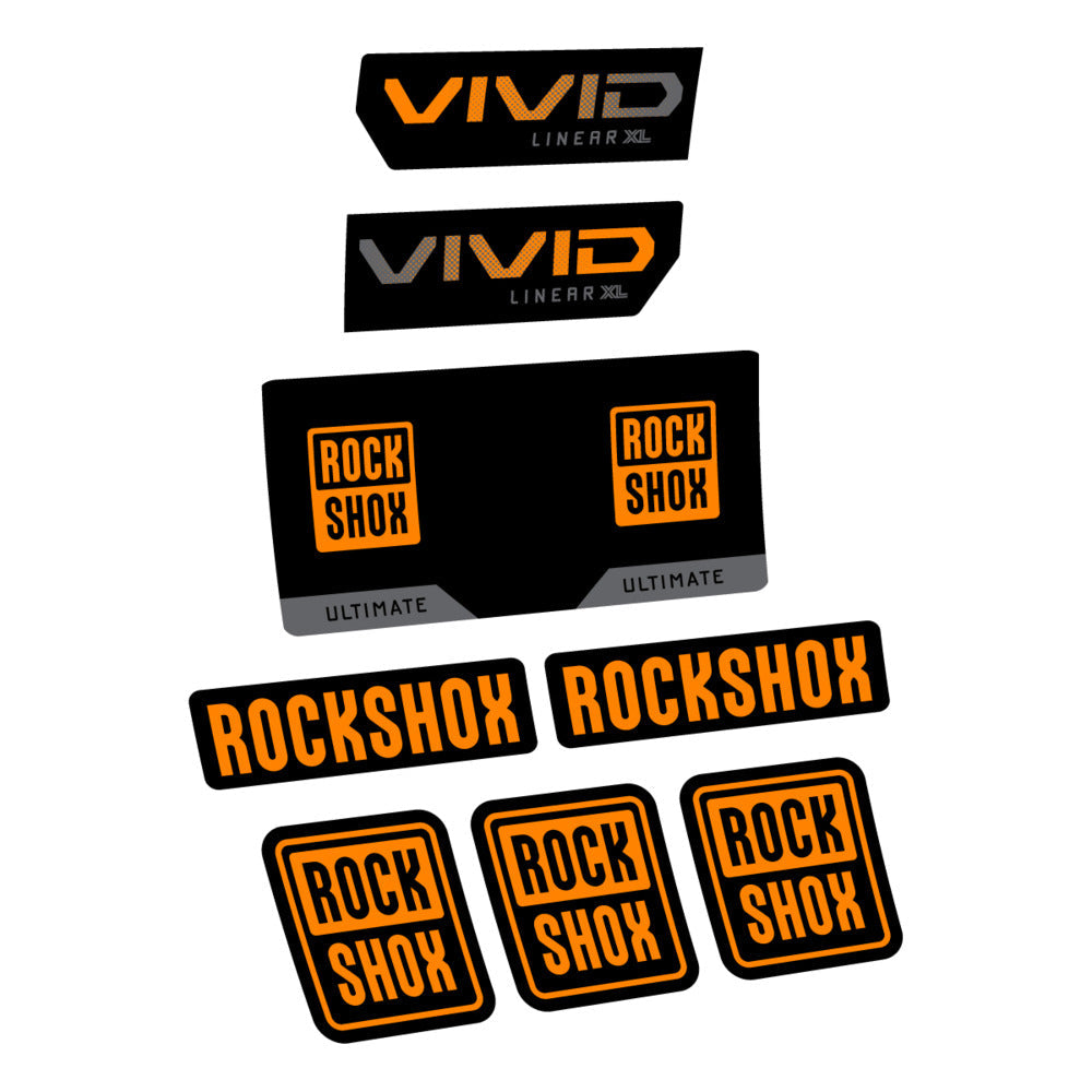 Stickers RockShox Vivid Ultimate 2027 compatibles - Autocollants amortisseur VTT
