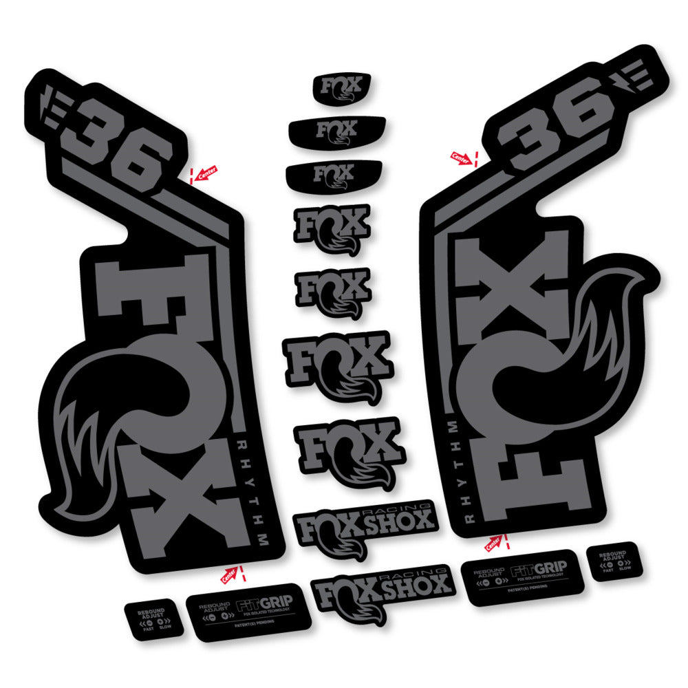 Stickers Fox 36 Rhythm E-Bike 2027 compatibles - Autocollants fourche VTT