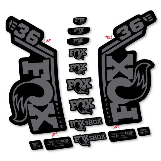 Stickers Fox 36 Rhythm E-Bike 2027 compatibles - Autocollants fourche VTT