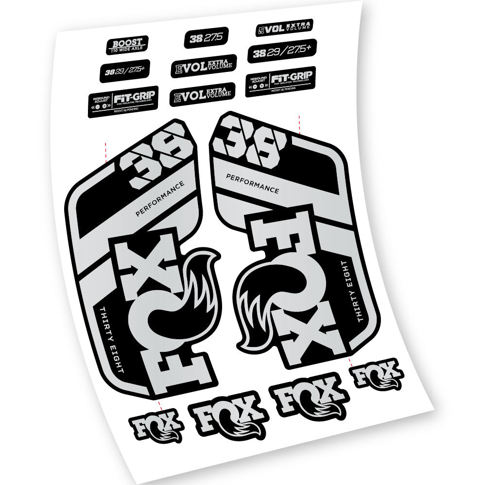 Stickers Fox 38 Float Grip Performance 2021 compatibles Autocollants fourche VTT 29"