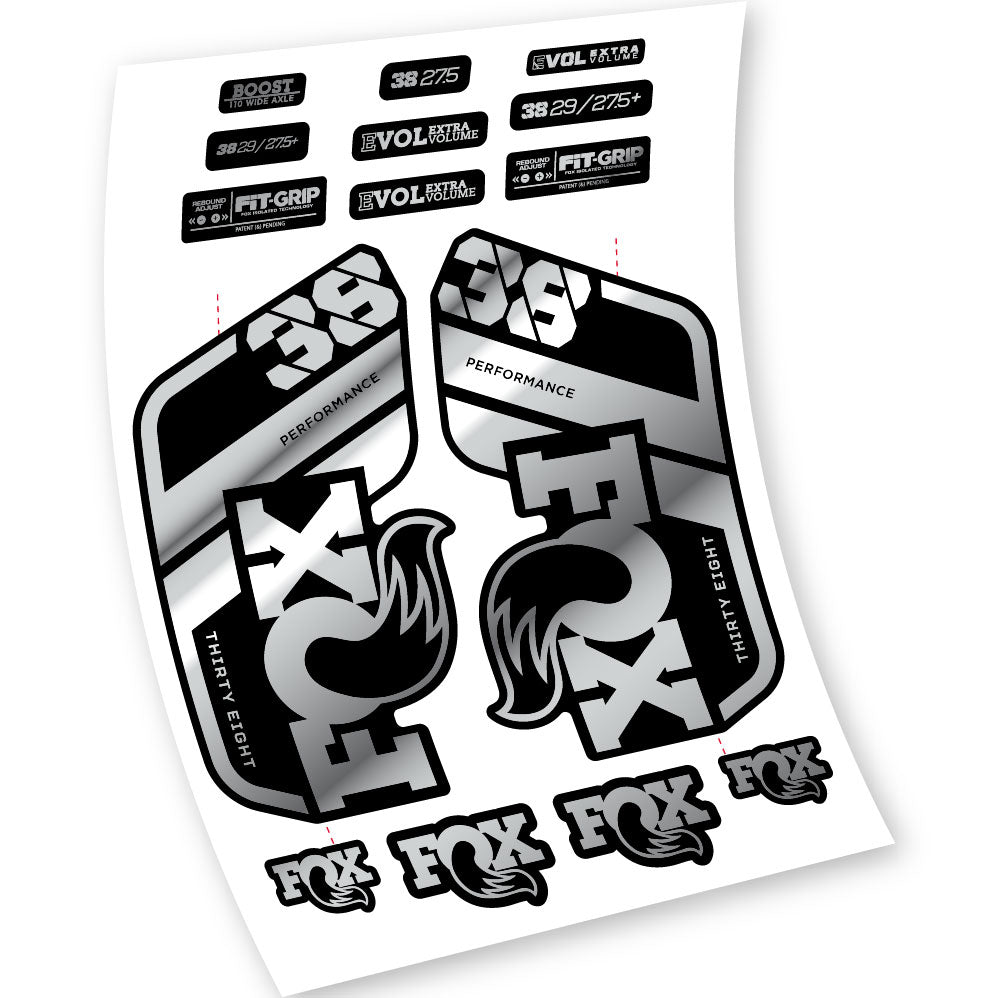 Stickers Fox 38 Float Grip Performance 2021 compatibles Autocollants fourche VTT 29"