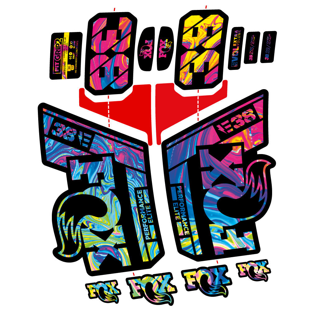 Stickers Custom Autocollant for Fox 38 Performance Elite E (2021 2024) 29” Vinyl Sticker Autocollants fourche VTT
