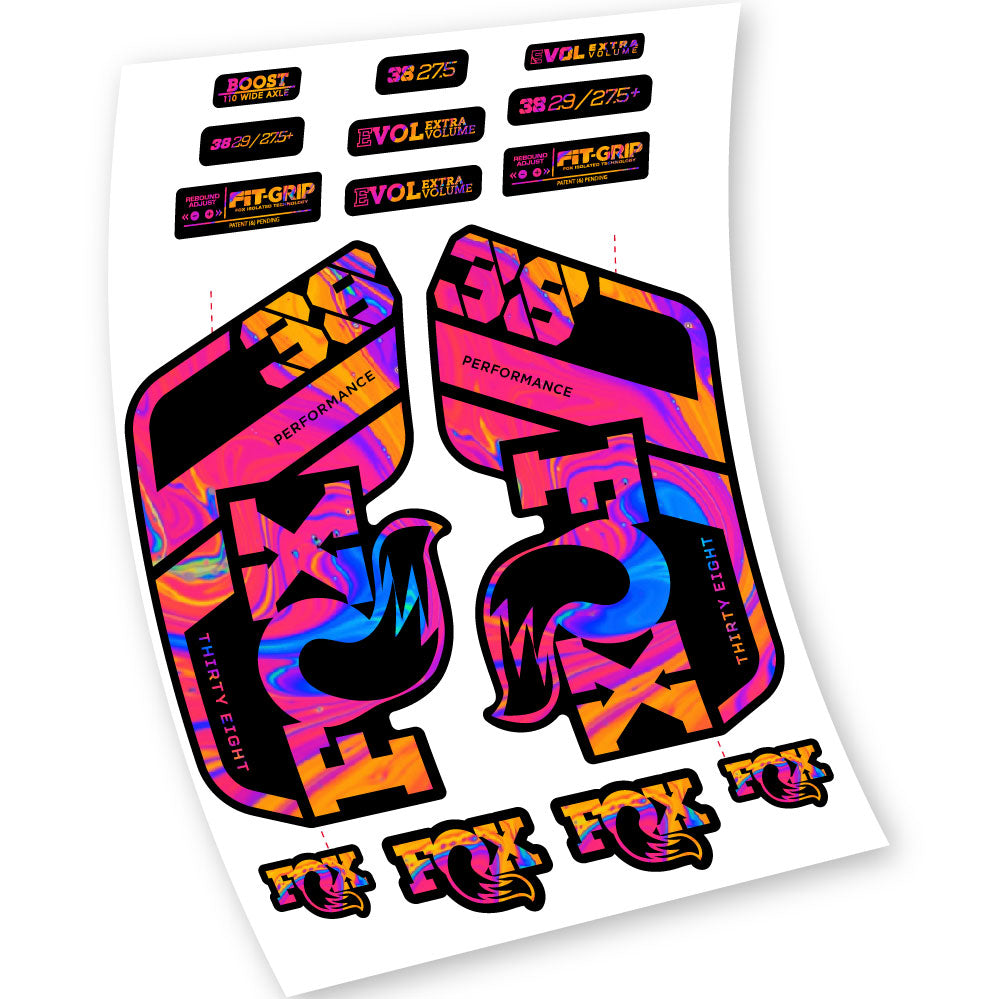 Stickers Fox 38 Float Grip Performance 2021 compatibles Autocollants fourche VTT 29"