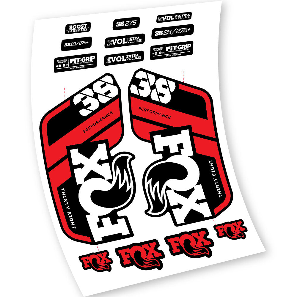 Stickers Fox 38 Float Grip Performance 2021 compatibles Autocollants fourche VTT 29"