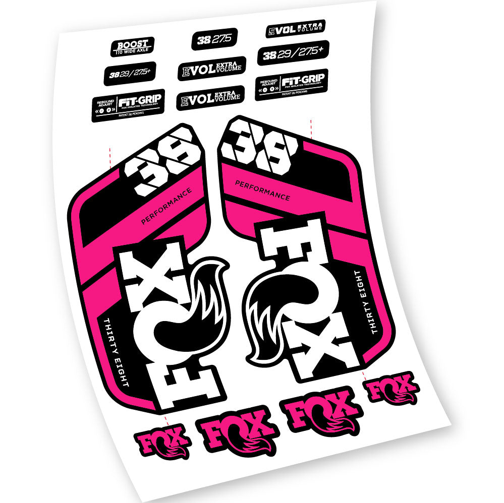 Stickers Fox 38 Float Grip Performance 2021 compatibles Autocollants fourche VTT 29"