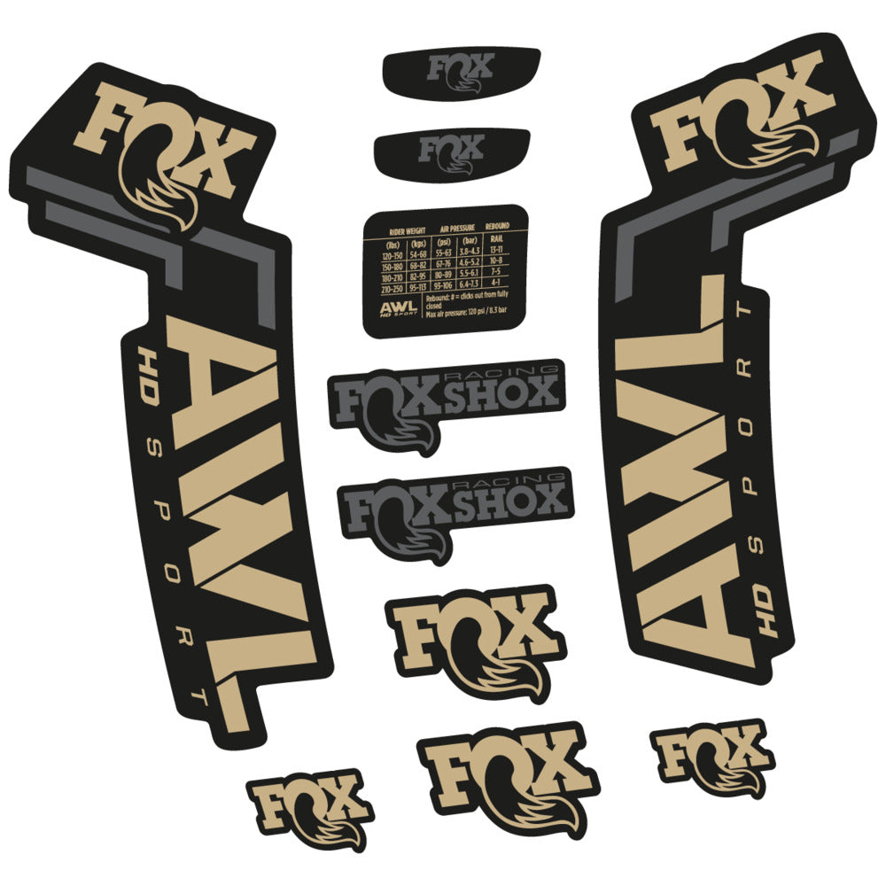 Stickers Compatible Decal Fox AWL HD Sport 2025 compatibles - Autocollants fourche VTT