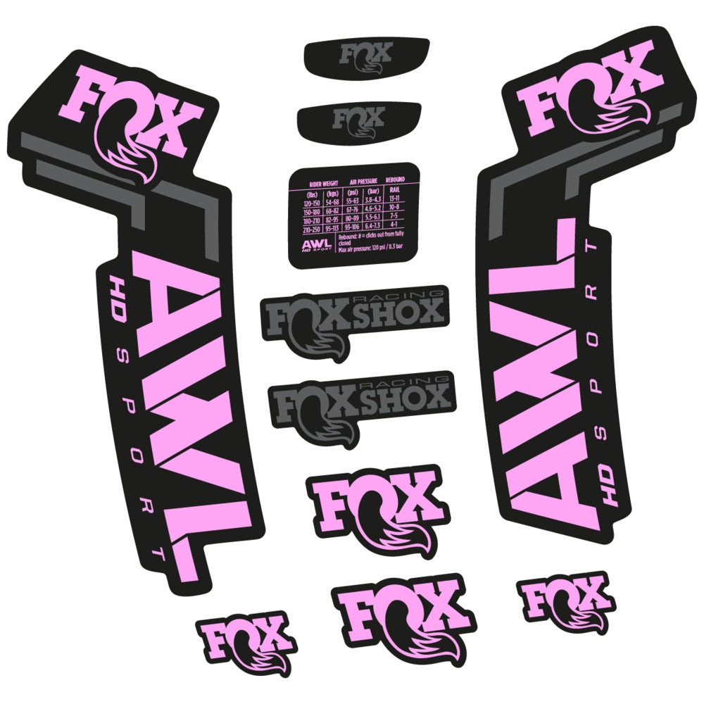 Stickers Compatible Decal Fox AWL HD Sport 2025 compatibles - Autocollants fourche VTT