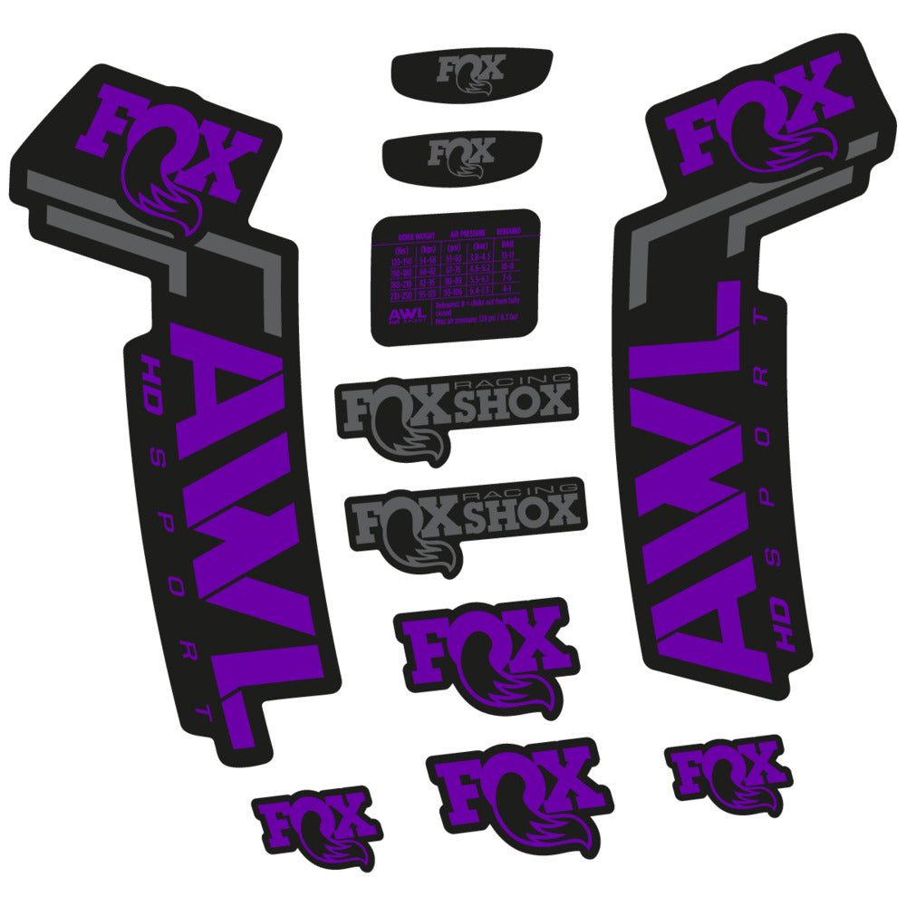 Stickers Compatible Decal Fox AWL HD Sport 2025 compatibles - Autocollants fourche VTT