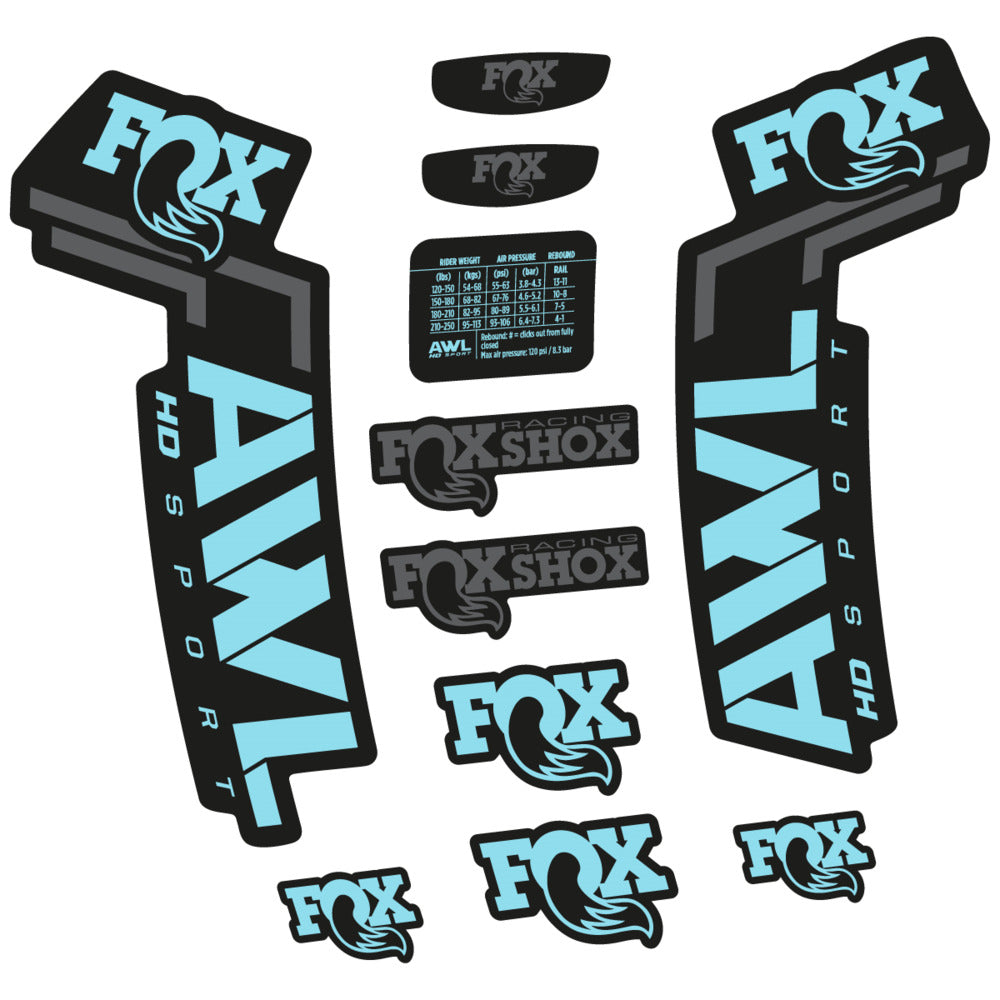 Stickers Compatible Decal Fox AWL HD Sport 2025 compatibles - Autocollants fourche VTT